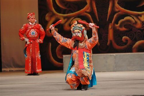 〈扈家莊〉段落，矮腳虎王英，呈現京劇武旦技藝及矮子功夫。（記者黃朝琴攝）