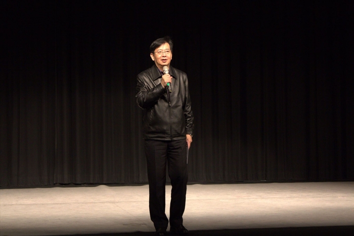 「藝文交流策略聯盟備忘錄」簽約儀式，國立臺灣戲曲學院校長李揚致詞