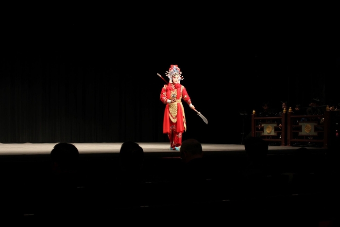國立臺灣戲曲學院京劇學系學生張庭宇帶來《虹橋贈珠》劇目演出