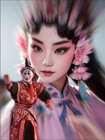 《森林七矮人》兒童劇大亮點是運用AI技術，呈現劇中「魔鏡」角色。(臺灣戲曲學院提供)
